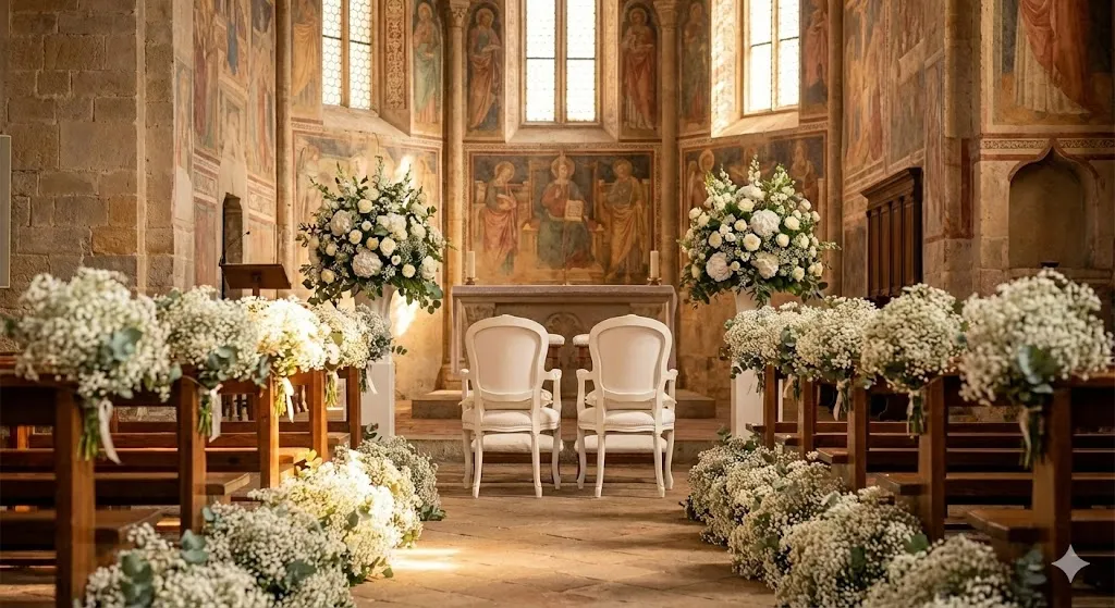 Allestimento floreale chiesa Varese altare completo