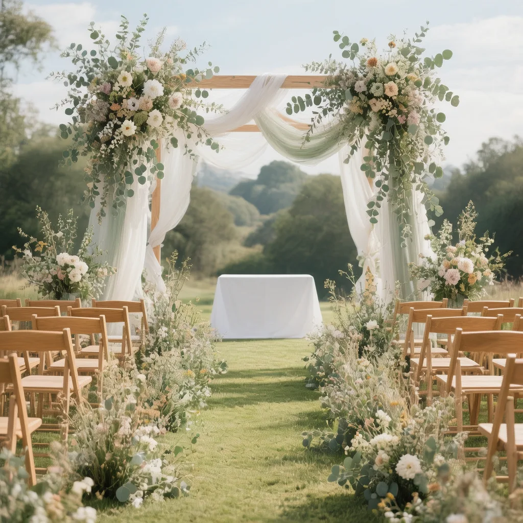 Setup cerimonia con arco Cascina Diodona